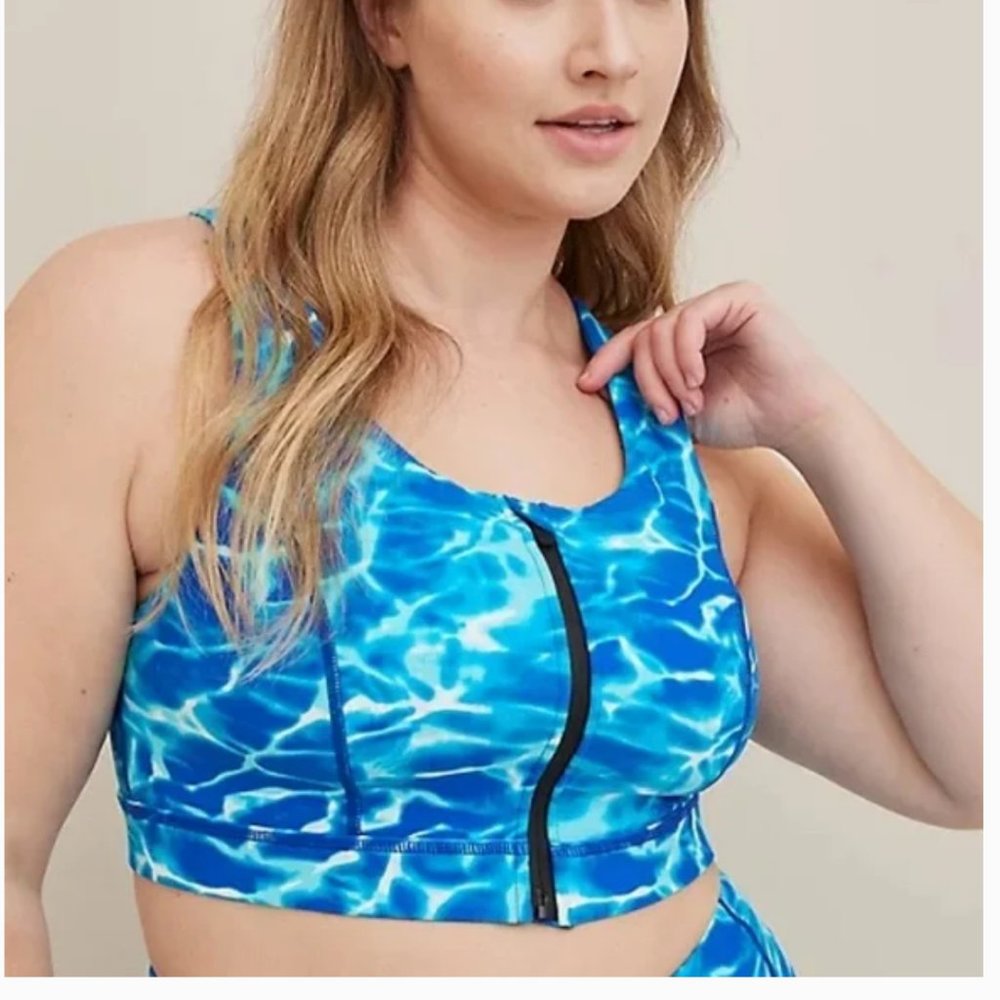 Torrid LOW-IMPACT WIRELESS ZIP-FRONT ACTIVE SPORTS BRA - Picture 2 of 4